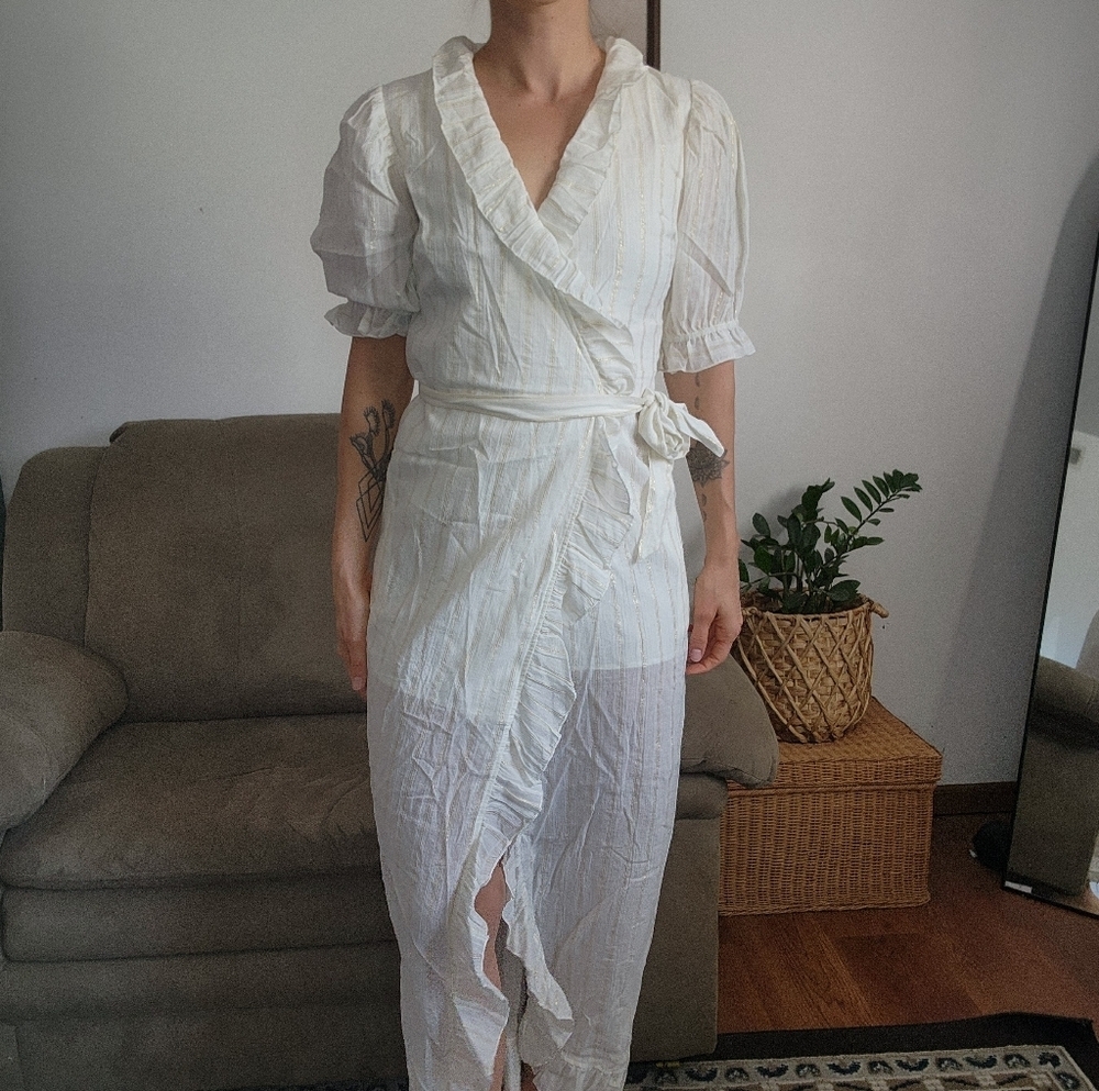 Kate Leigh Railroad Wrap Maxi Dress Size Small